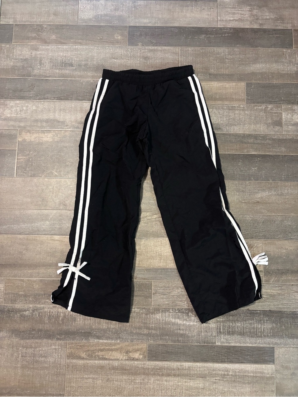 Classic Black Sweatpants with White Side Stripes